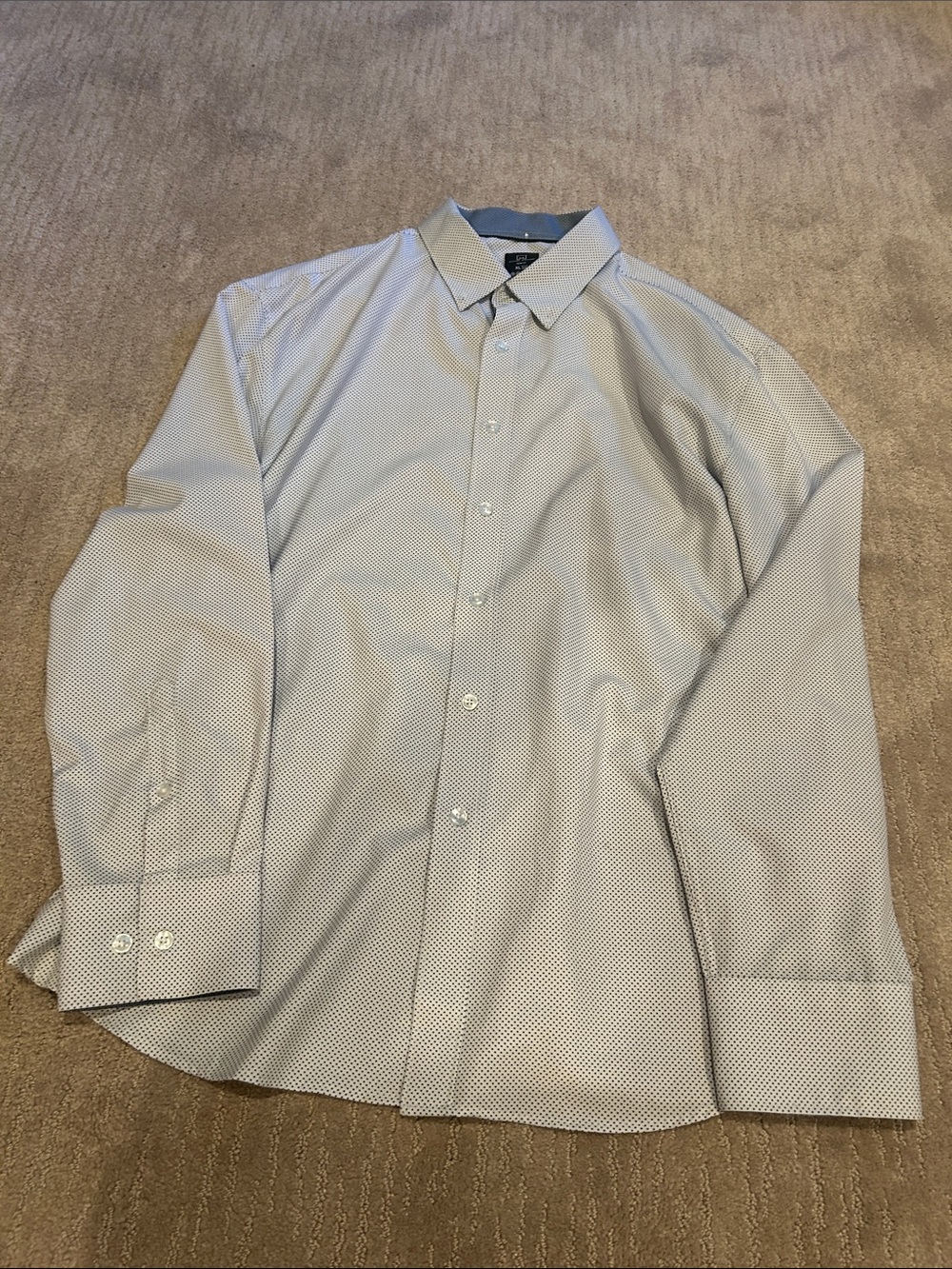 Michael Strahan Light Blue Dress Shirt with Dark Contrast Collar
